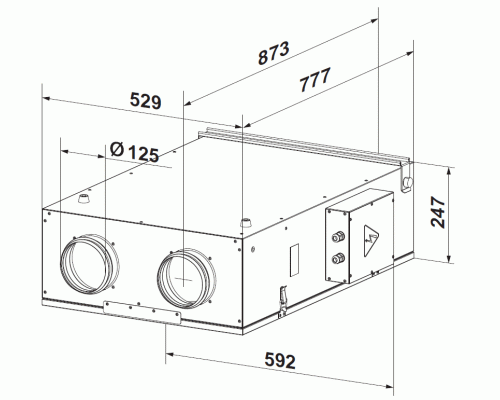 Припливно-вытяжная установка Вентс ВУЕ2 150 П ЕС Комфо