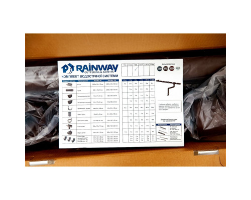 Комплект коричневий 90мм L=8m RAINWAY