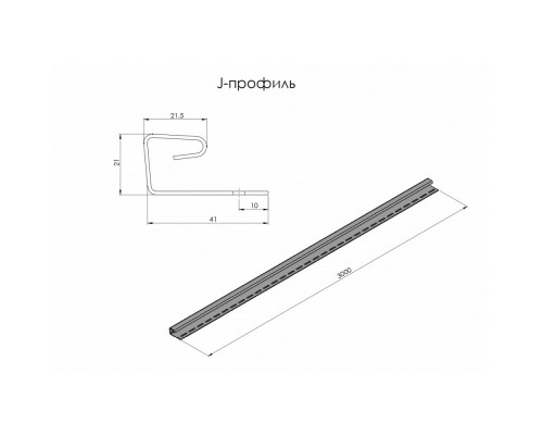 J-профіль L-3000 мм коричневий