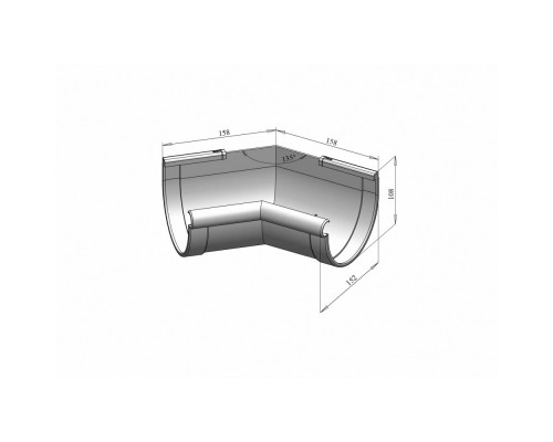 Кут ринви внутрішній 135° (RAINWAY 130) коричневий