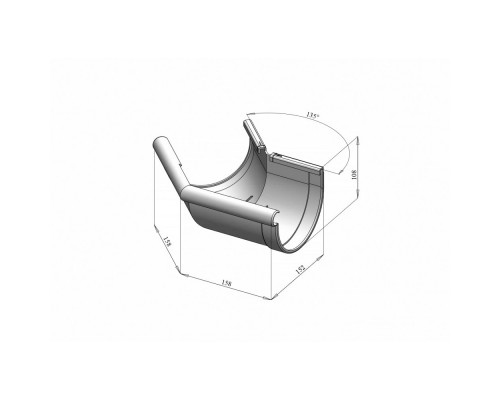 Кут ринви зовнішній 135° (RAINWAY 130) цегляний