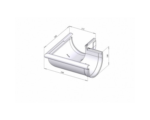 Кут ринви зовнішній 90° (RAINWAY 130) сірий