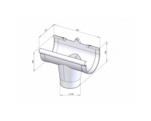 Лійка ринви (RAINWAY 130) графітова
