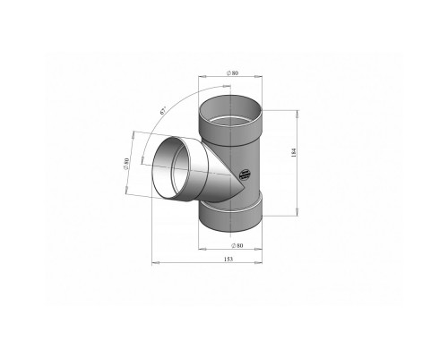 Тройник 67° 75x75 мм (RAINWAY 90) кирпичный