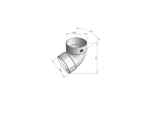 Відвід двомуфтовий 67° 75 мм (RAINWAY 90) цегляний