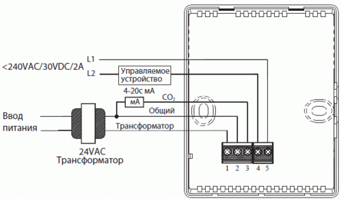 Подключение датчика со2